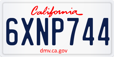 CA license plate 6XNP744
