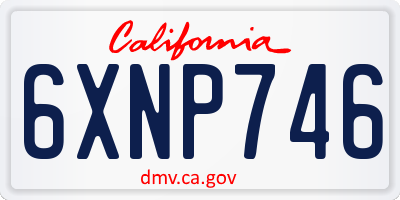 CA license plate 6XNP746