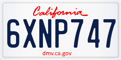 CA license plate 6XNP747