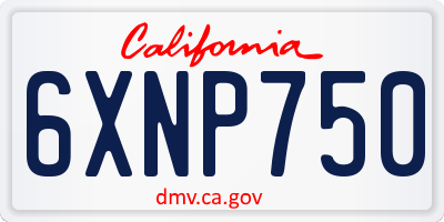CA license plate 6XNP750