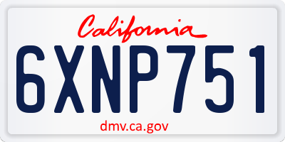 CA license plate 6XNP751