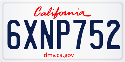 CA license plate 6XNP752