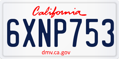 CA license plate 6XNP753