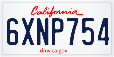 CA license plate 6XNP754