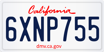 CA license plate 6XNP755