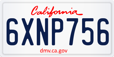CA license plate 6XNP756