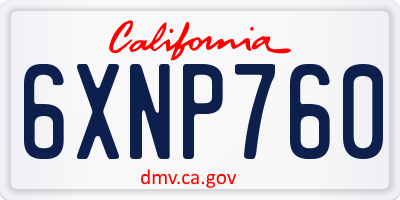 CA license plate 6XNP760