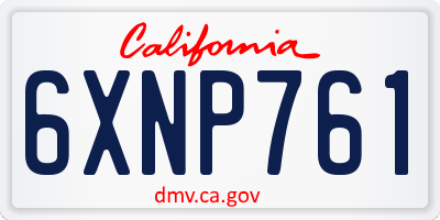 CA license plate 6XNP761