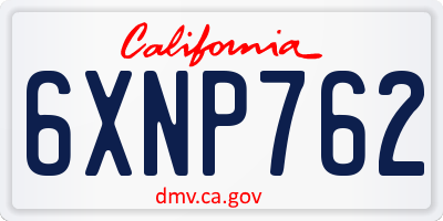CA license plate 6XNP762