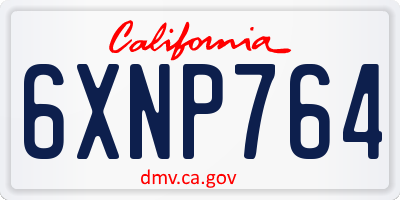 CA license plate 6XNP764