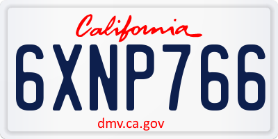 CA license plate 6XNP766