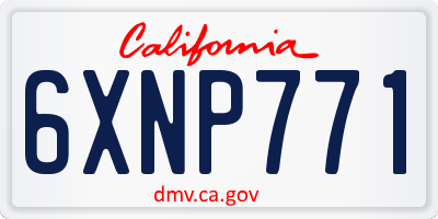 CA license plate 6XNP771