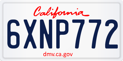 CA license plate 6XNP772