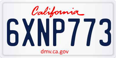 CA license plate 6XNP773