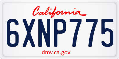 CA license plate 6XNP775