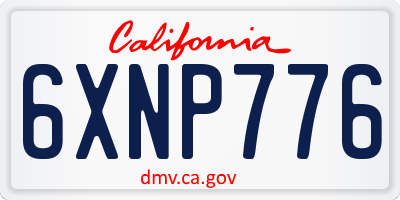CA license plate 6XNP776