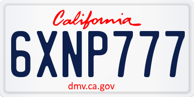 CA license plate 6XNP777