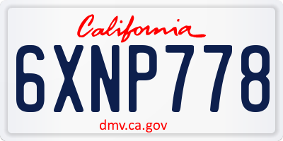 CA license plate 6XNP778