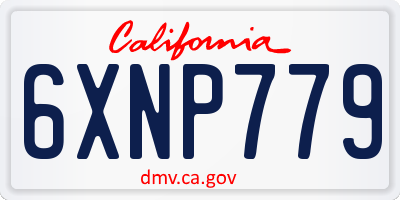 CA license plate 6XNP779