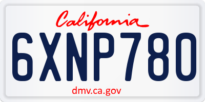 CA license plate 6XNP780