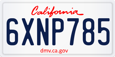 CA license plate 6XNP785