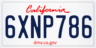 CA license plate 6XNP786