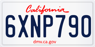 CA license plate 6XNP790