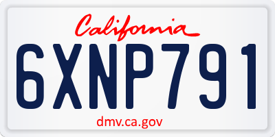 CA license plate 6XNP791