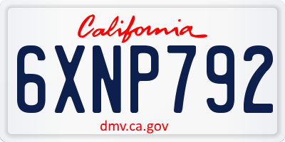 CA license plate 6XNP792