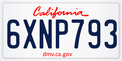 CA license plate 6XNP793