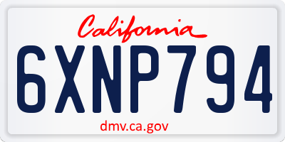 CA license plate 6XNP794