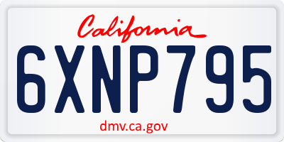 CA license plate 6XNP795