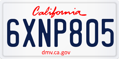 CA license plate 6XNP805