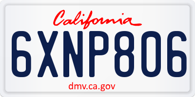 CA license plate 6XNP806