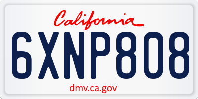 CA license plate 6XNP808