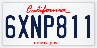 CA license plate 6XNP811