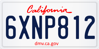 CA license plate 6XNP812