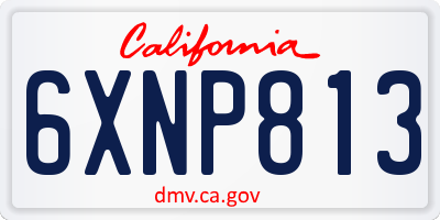 CA license plate 6XNP813
