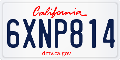 CA license plate 6XNP814