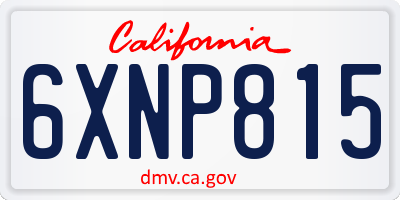 CA license plate 6XNP815