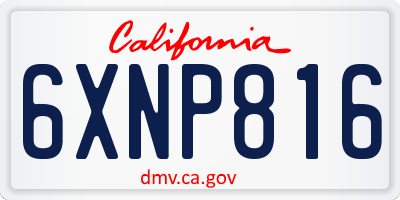CA license plate 6XNP816