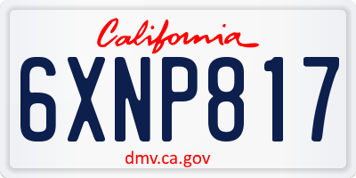 CA license plate 6XNP817