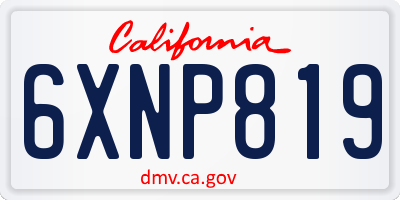 CA license plate 6XNP819