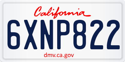 CA license plate 6XNP822