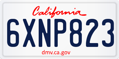 CA license plate 6XNP823
