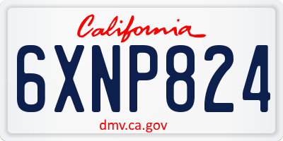 CA license plate 6XNP824