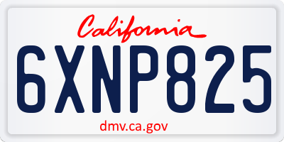 CA license plate 6XNP825