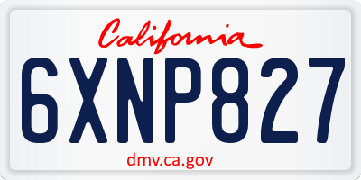 CA license plate 6XNP827