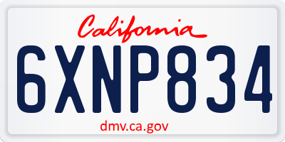 CA license plate 6XNP834