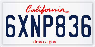CA license plate 6XNP836